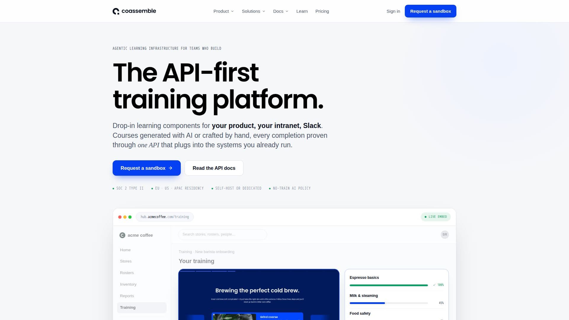 Coassemble — منصة تدريب تعتمد على واجهة برمجة التطبيقات screenshot