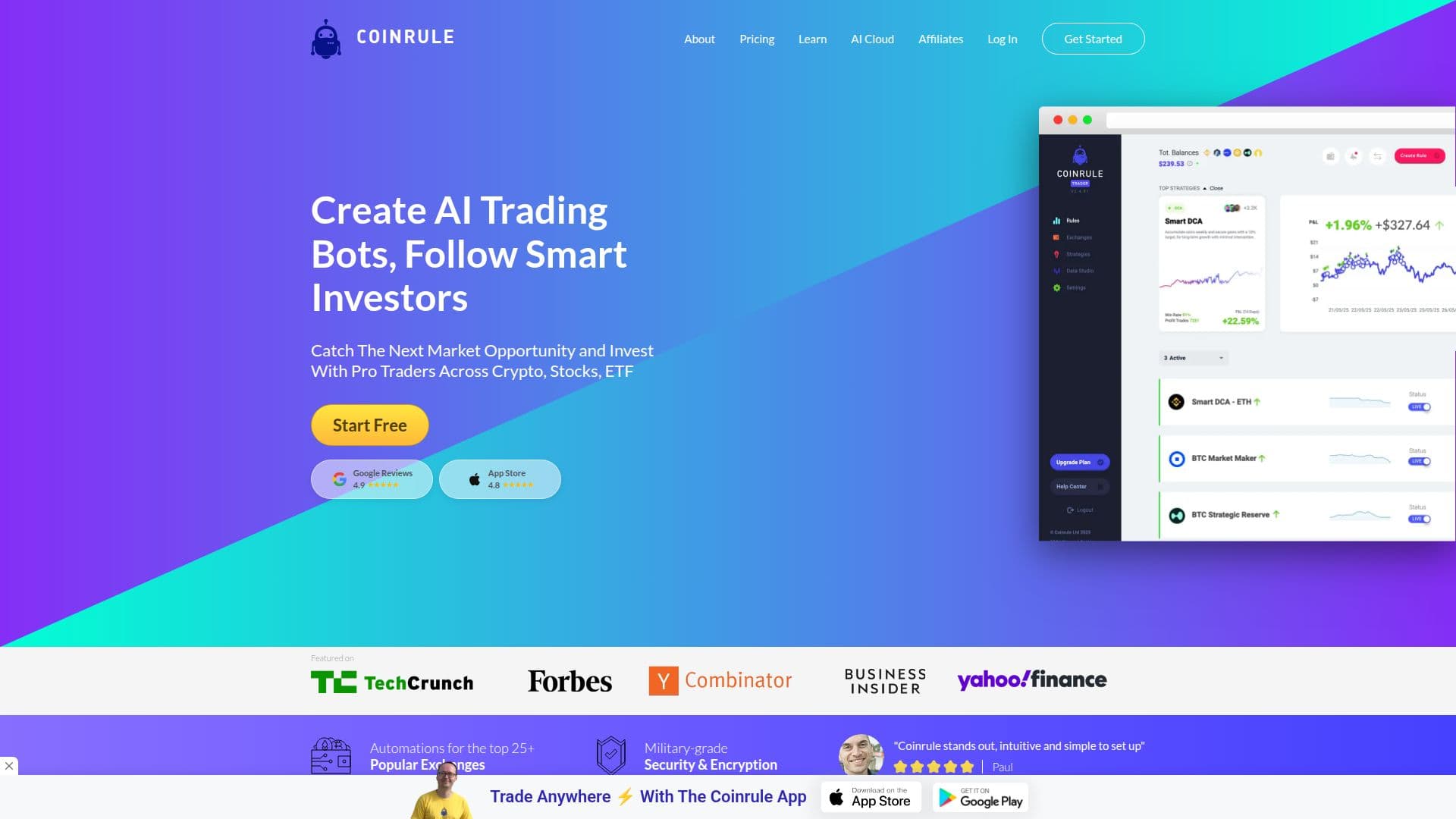 Coinrule Trading Bot screenshot