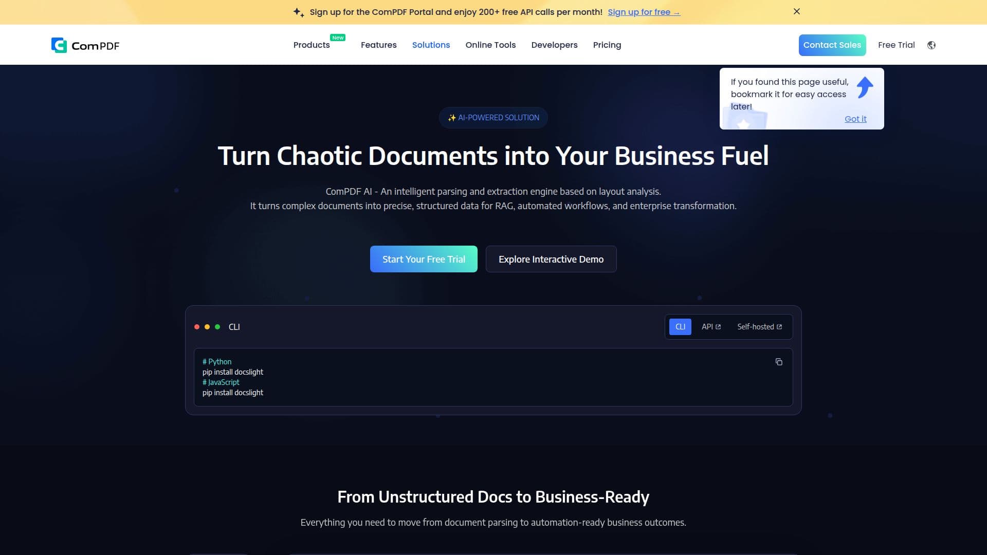 ComPDF AI IDP Solutions screenshot