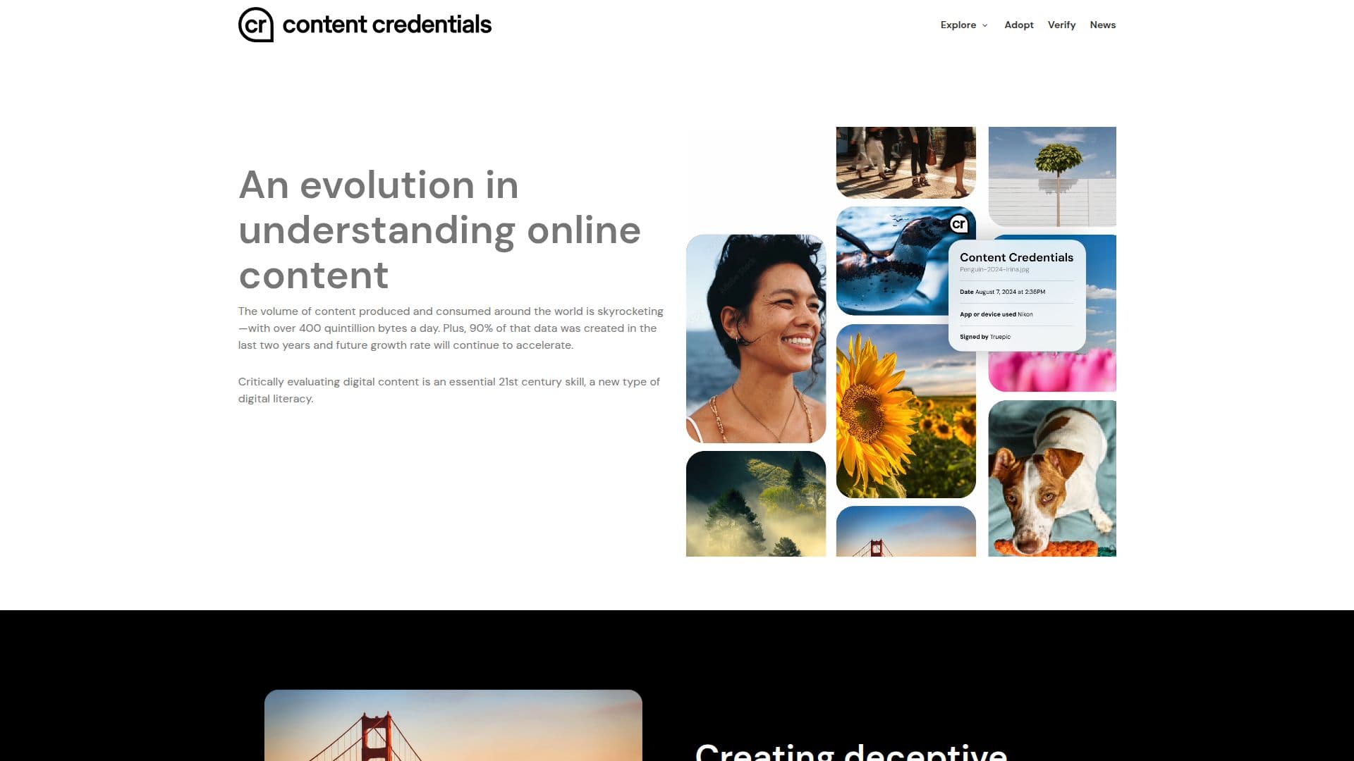 Credenciais de Conteúdo Verificar Autenticidade de Mídia screenshot