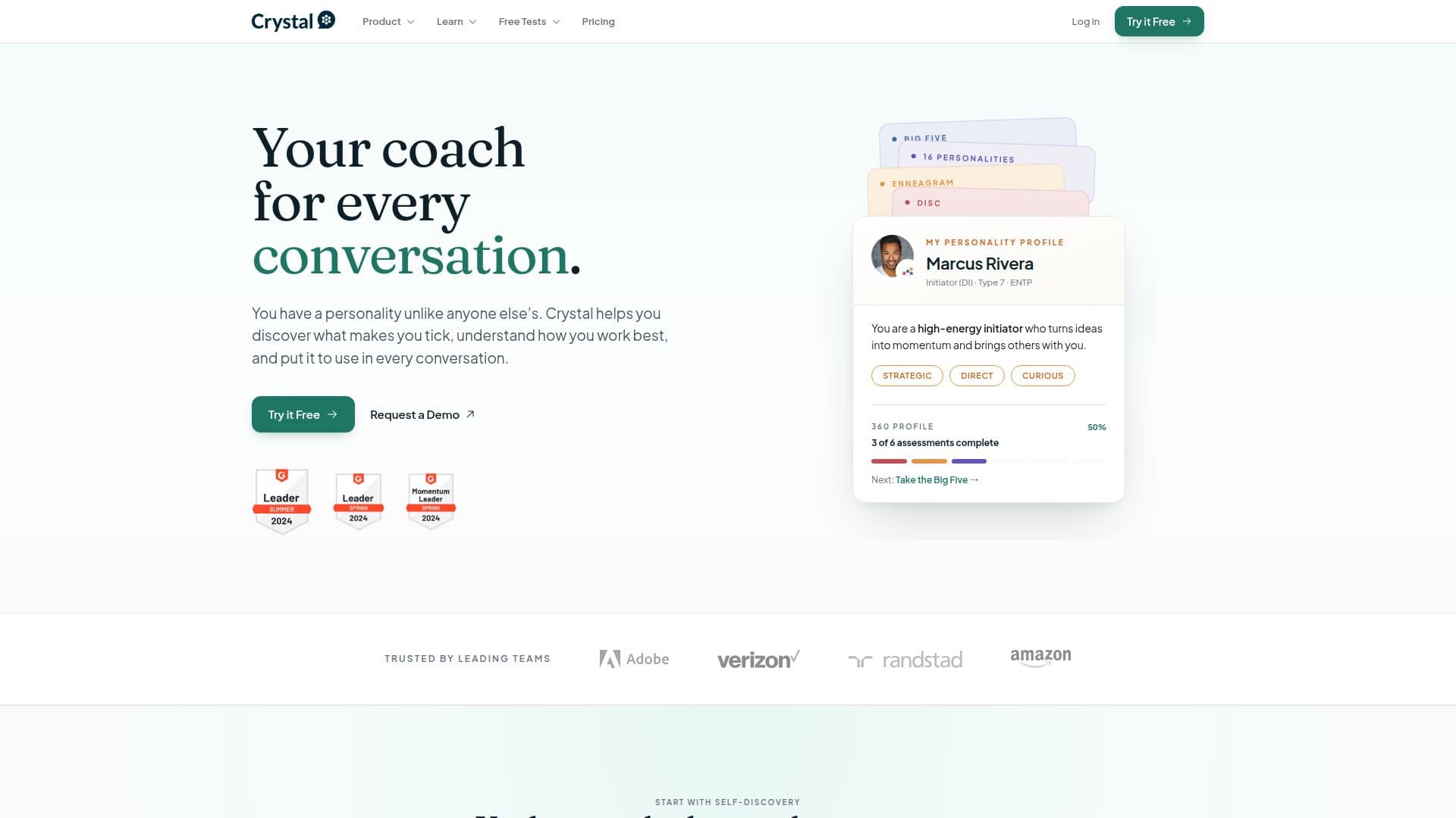 Plataforma de Personalidad Crystal screenshot