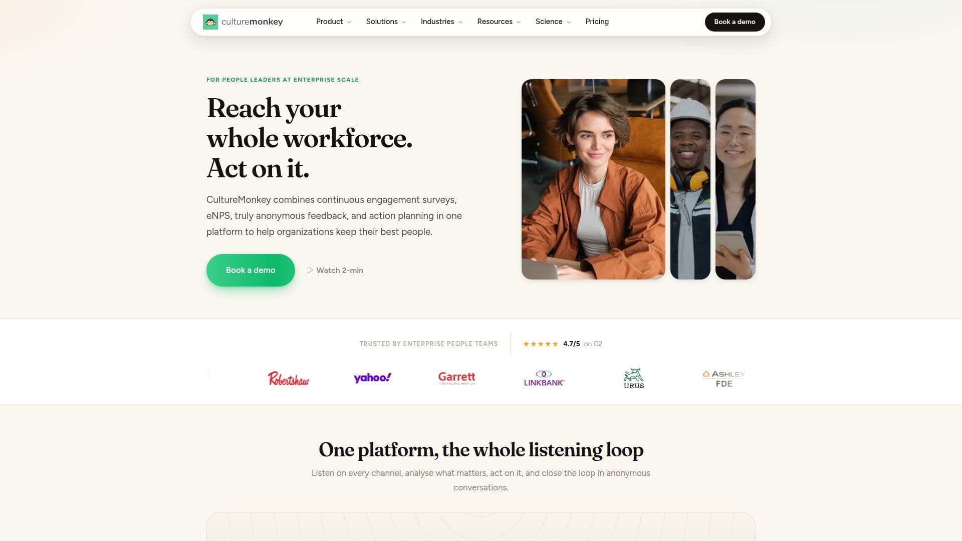 CultureMonkey Mitarbeiterengagement-Plattform screenshot