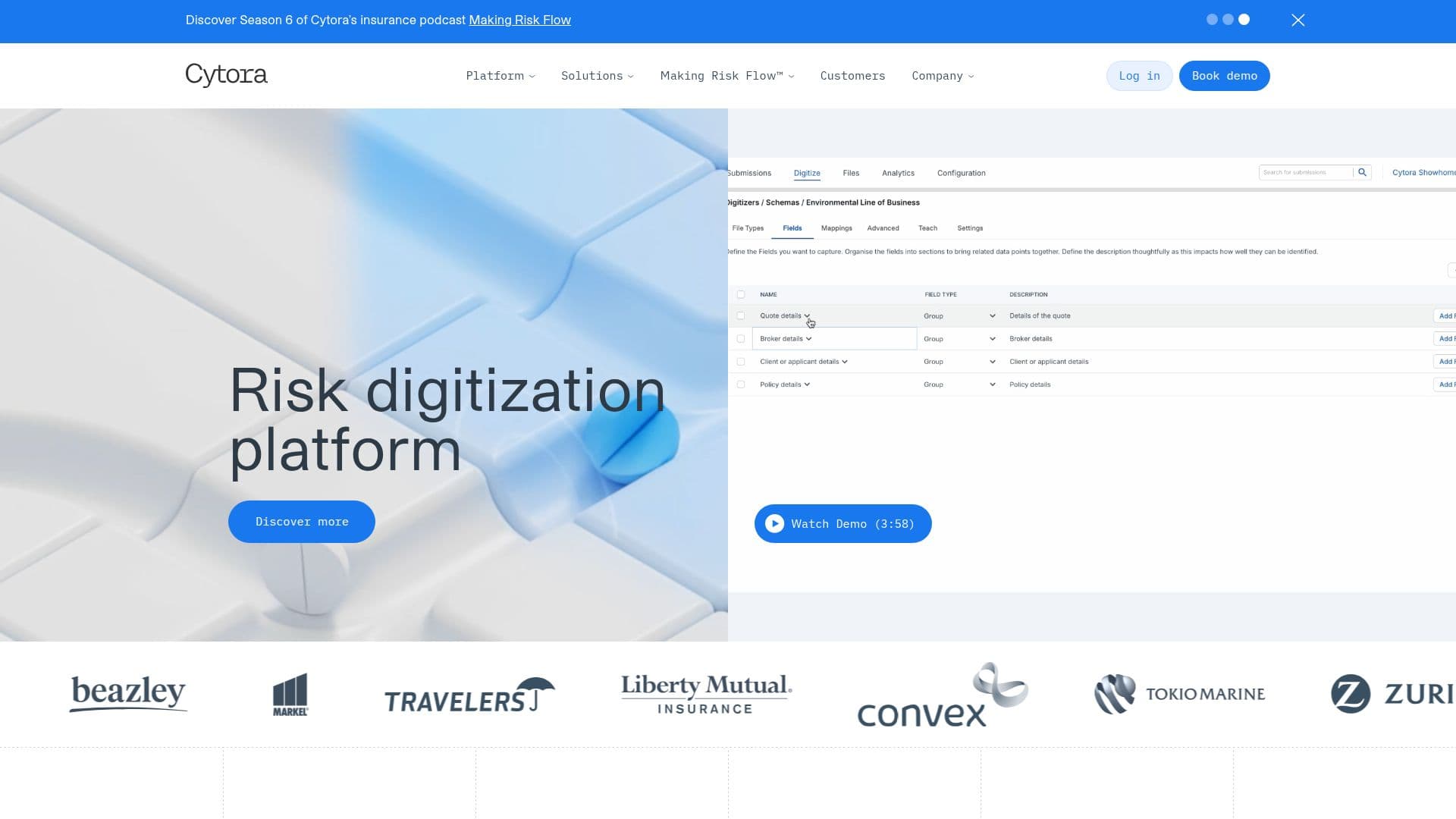 Cytora Platform screenshot
