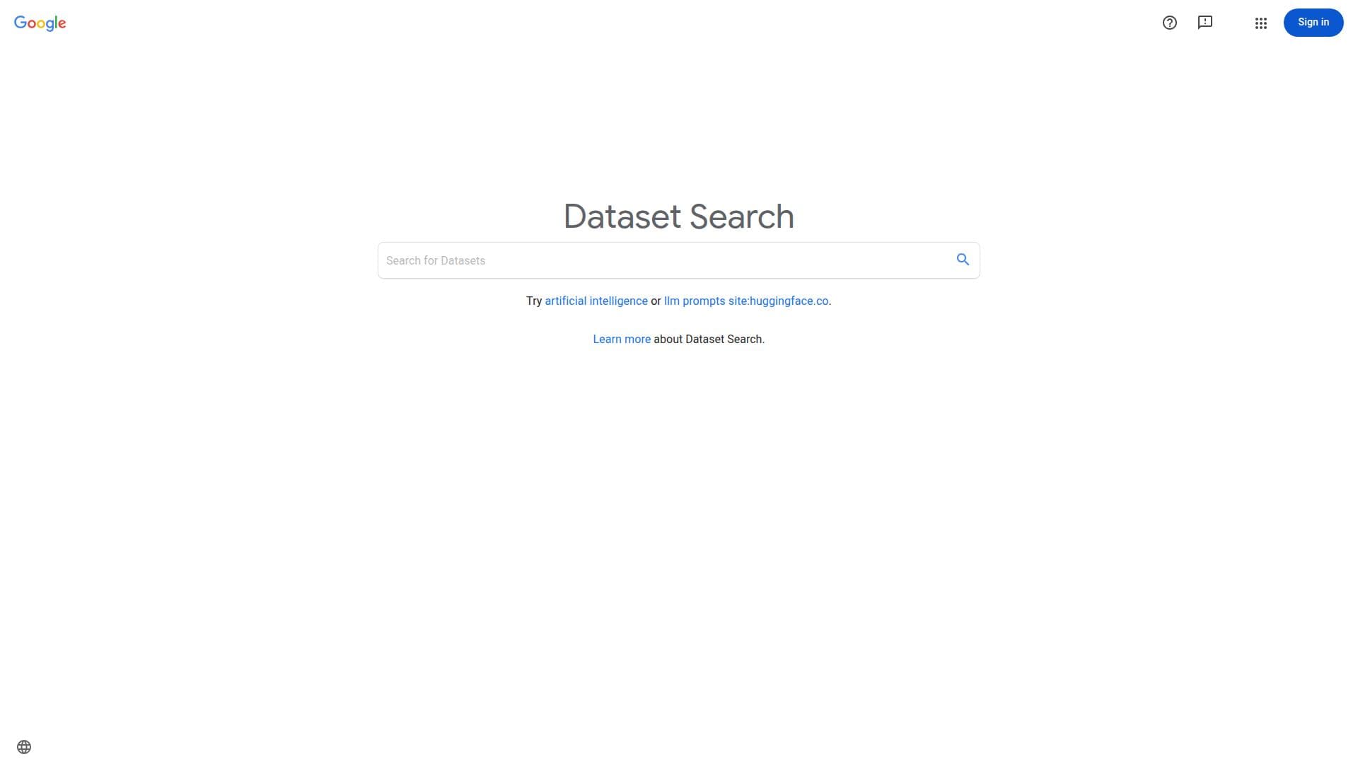 구글 데이터셋 검색 screenshot