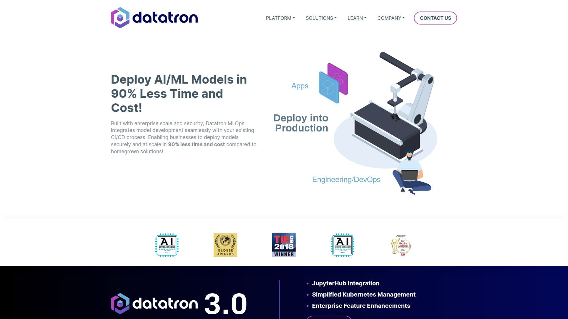 Plataforma MLOps Datatron screenshot