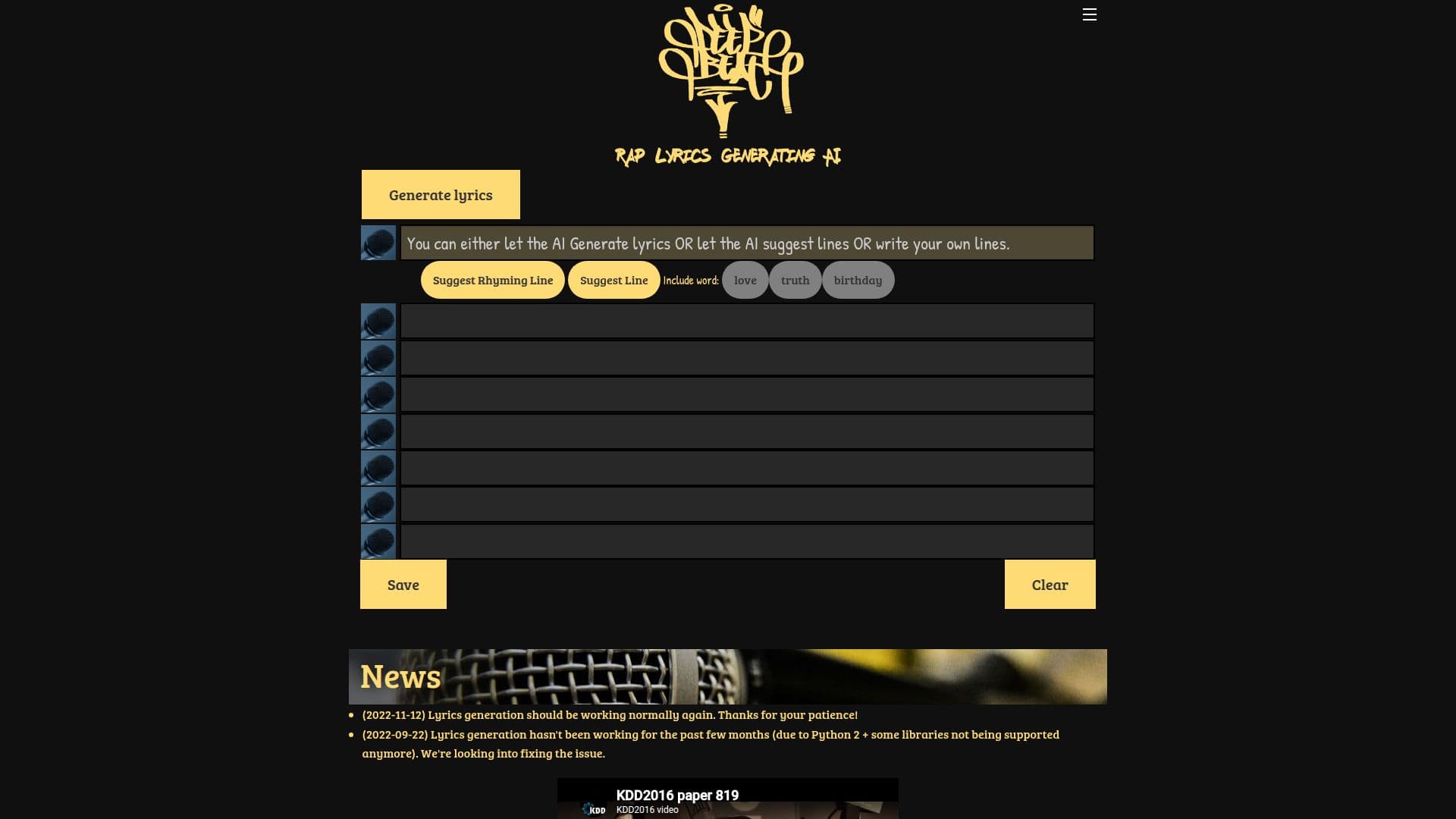 DeepBeat: IA para Geração de Letras de Rap screenshot