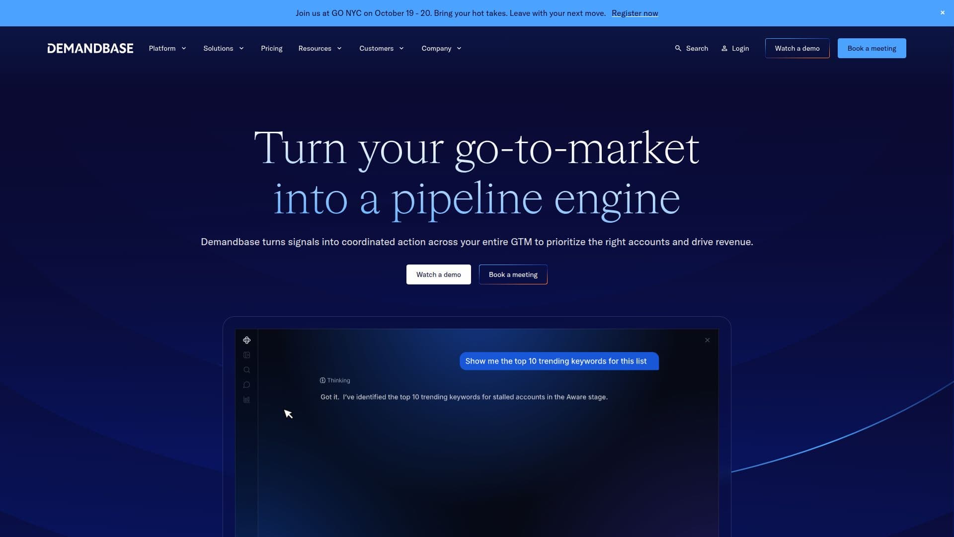 Plateforme ABM Demandbase screenshot
