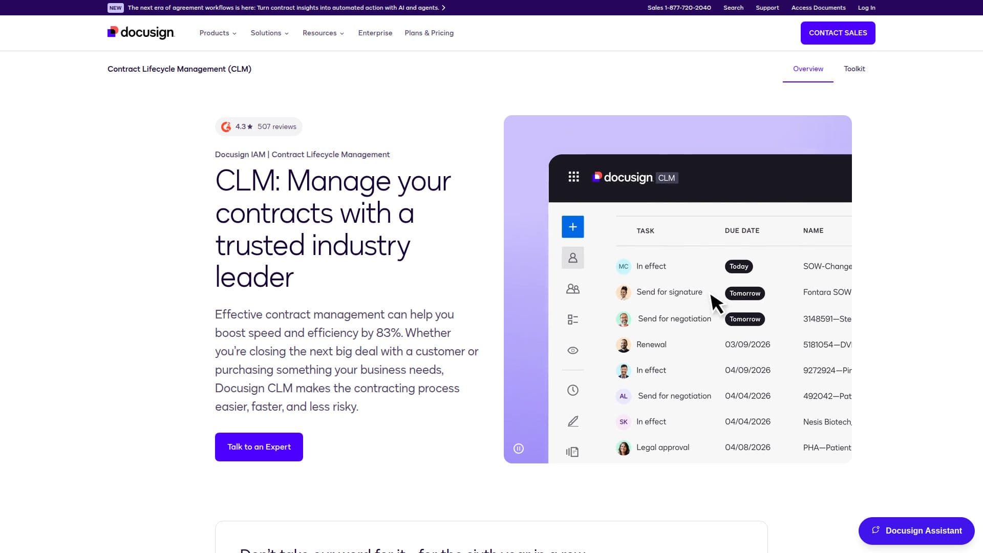 Docusign CLM screenshot