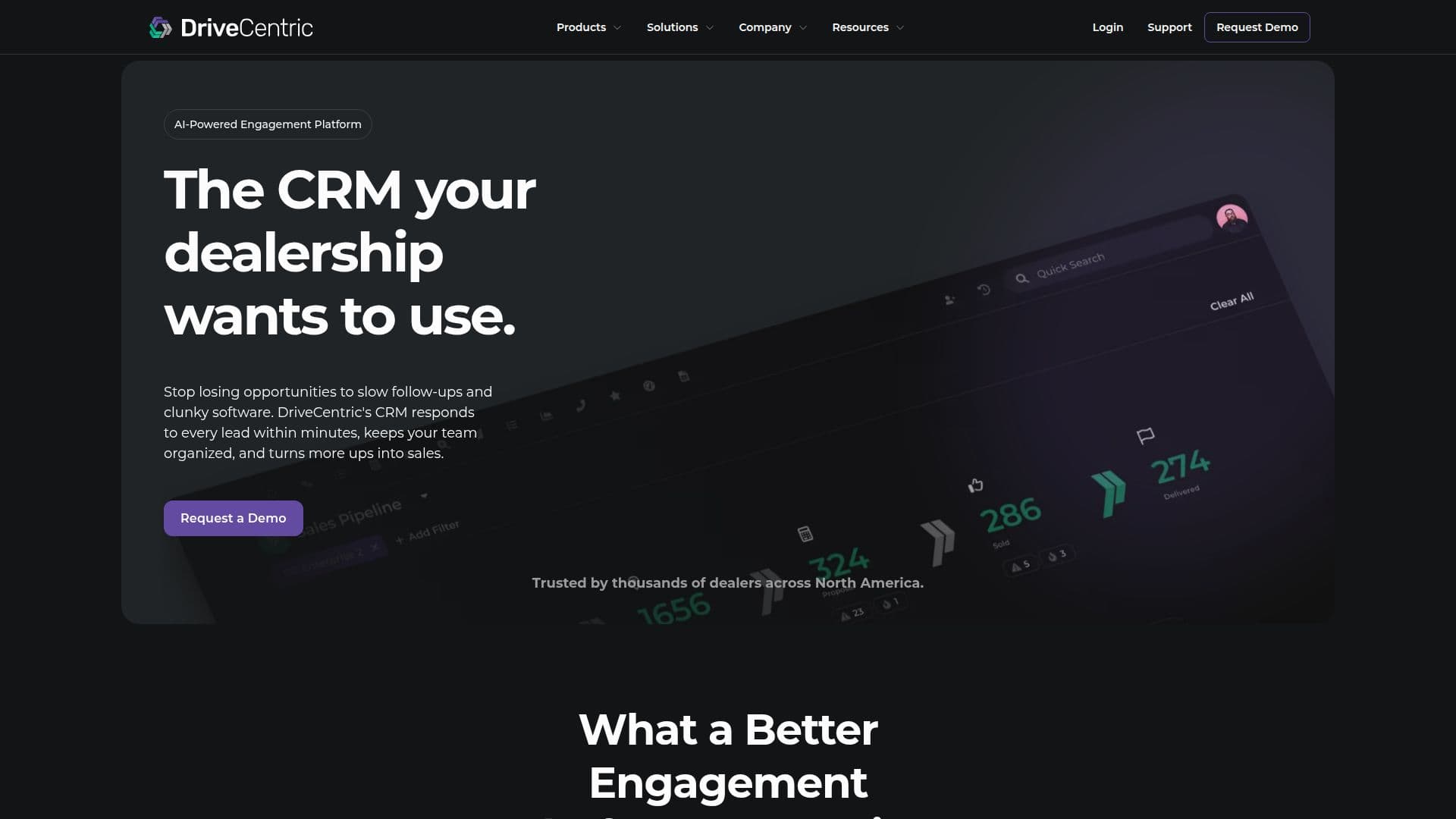 DriveCentric Automotive CRM screenshot