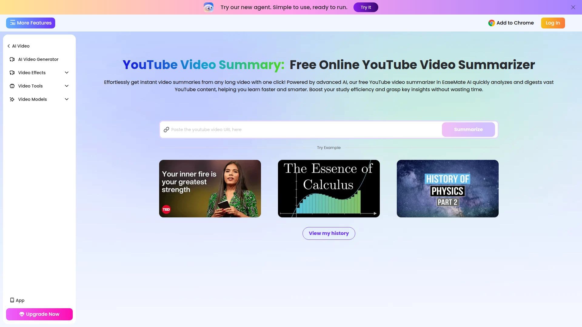 EaseMate AI YouTube Video Zusammenfassung screenshot