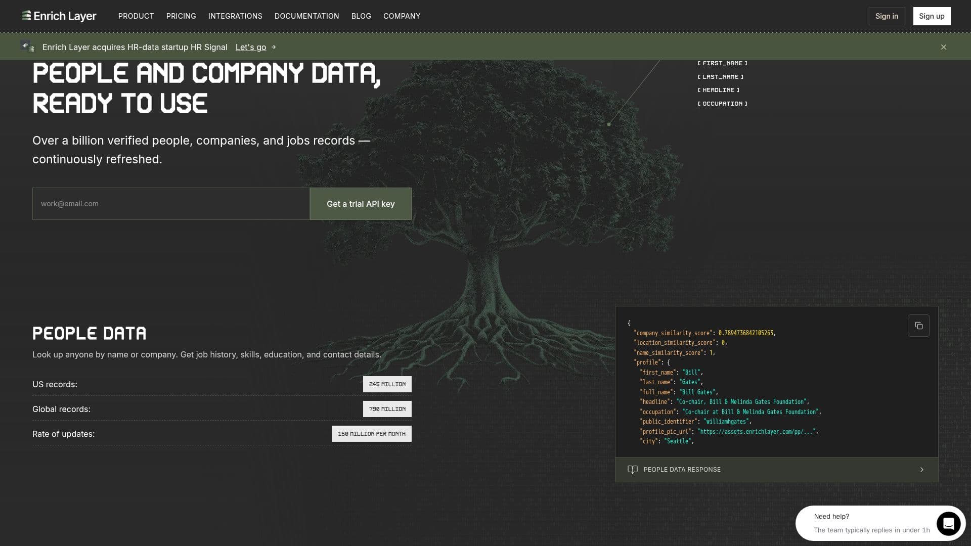 Enrich Layer - Data API for People and Companies screenshot