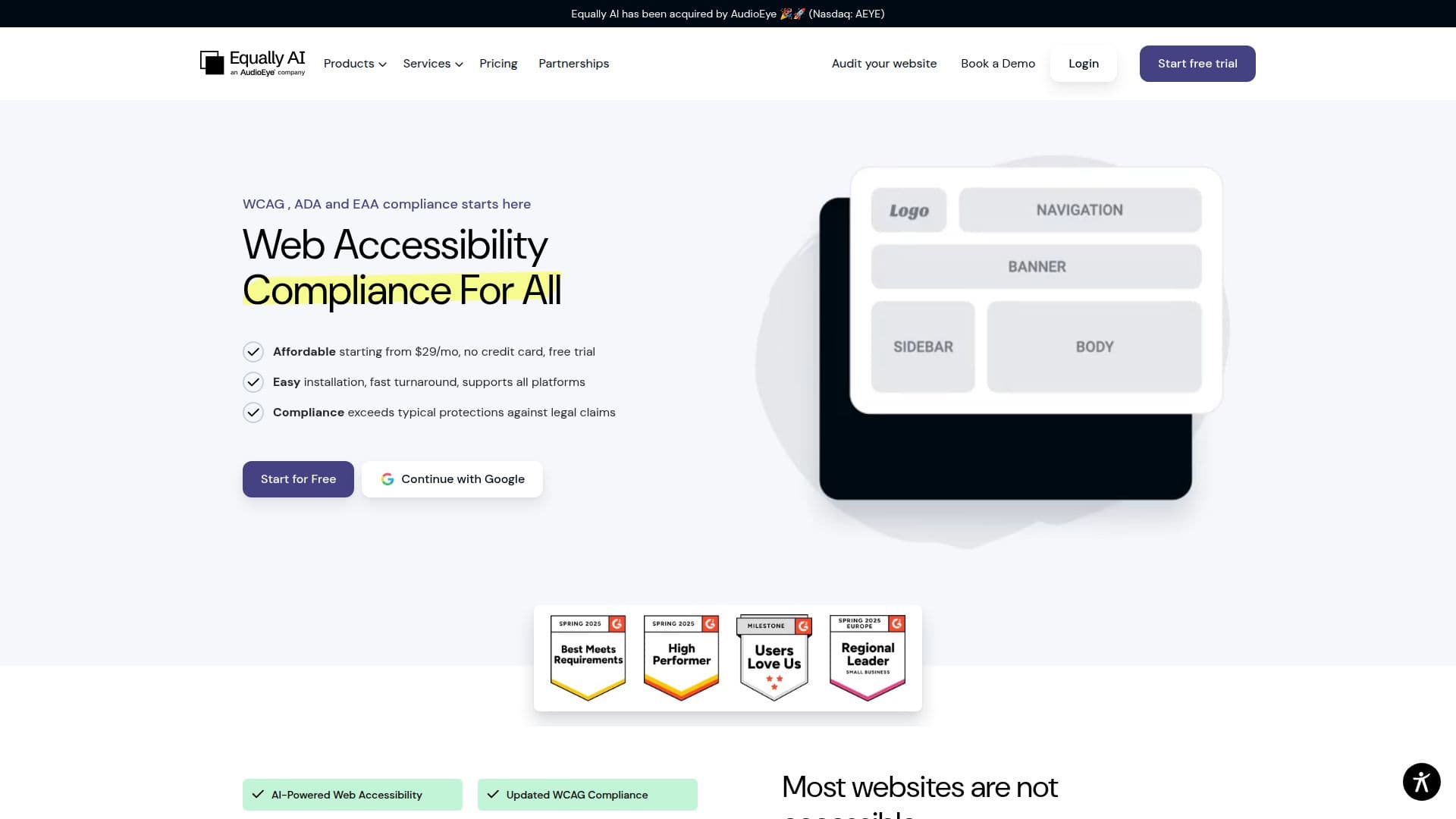 Equally AI - Web Accessibility Platform screenshot