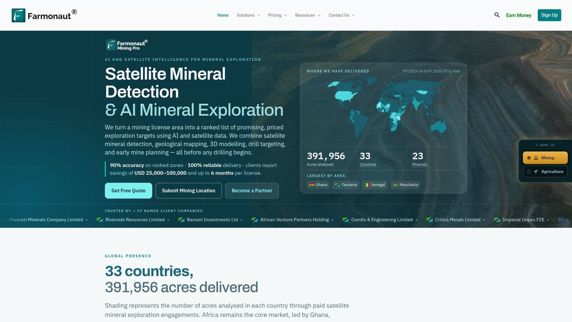 Farmonaut — Satellitenbasierte Pflanzenüberwachung & Mineralerkennung screenshot