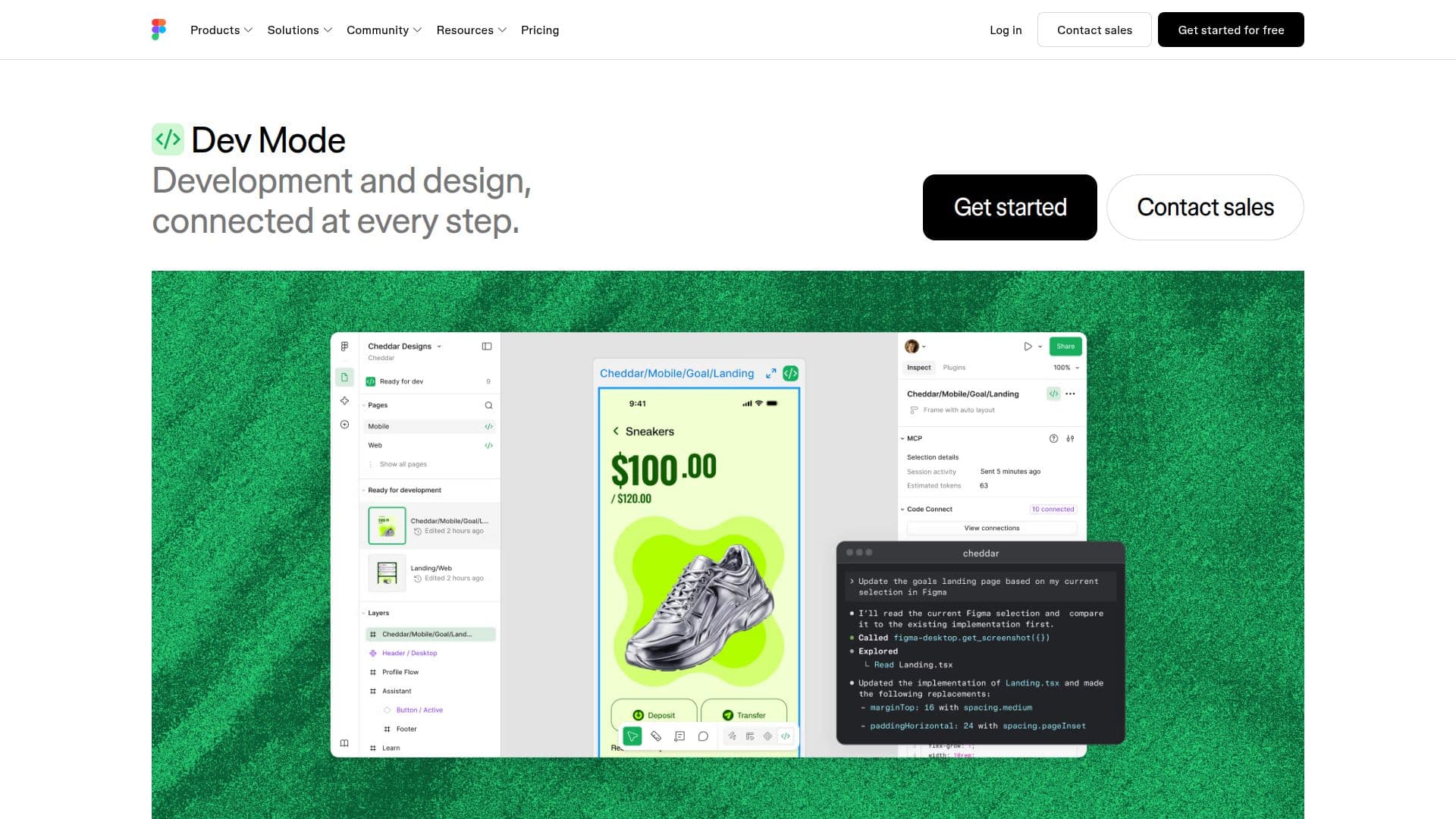وضع المطور في Figma screenshot
