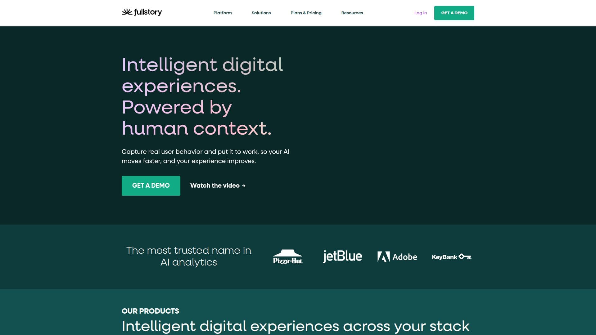 Plataforma de Experiência Digital FullStory screenshot