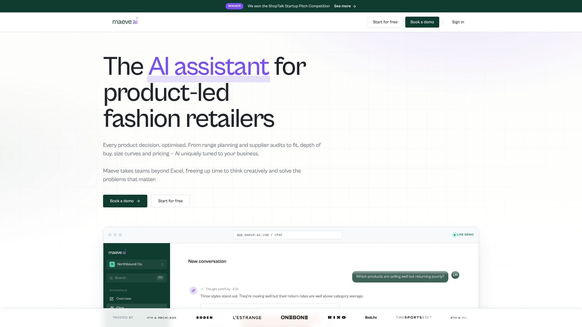 Maeve AI — Assistente de Varejo de Moda screenshot