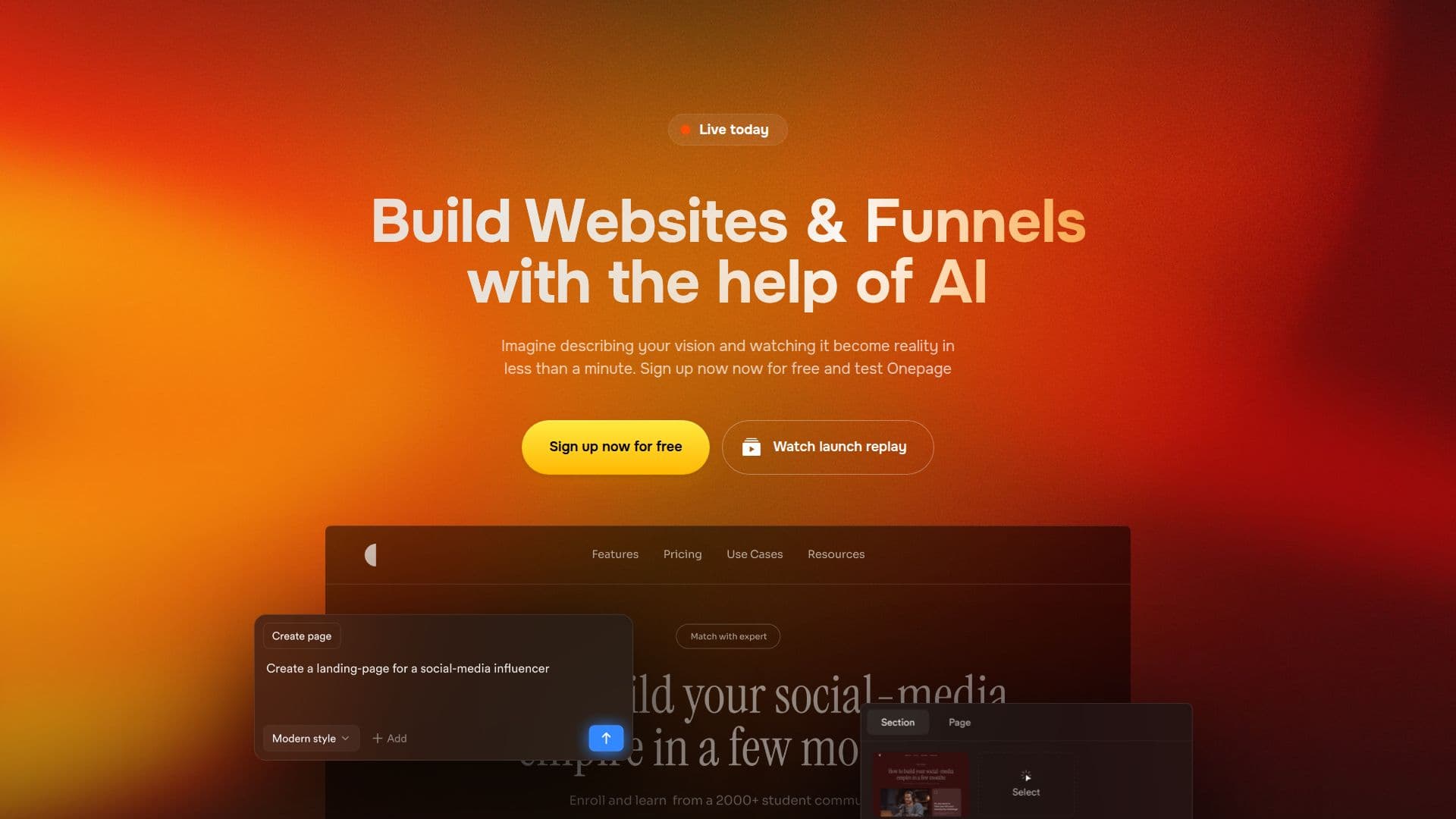 Onepage AI screenshot