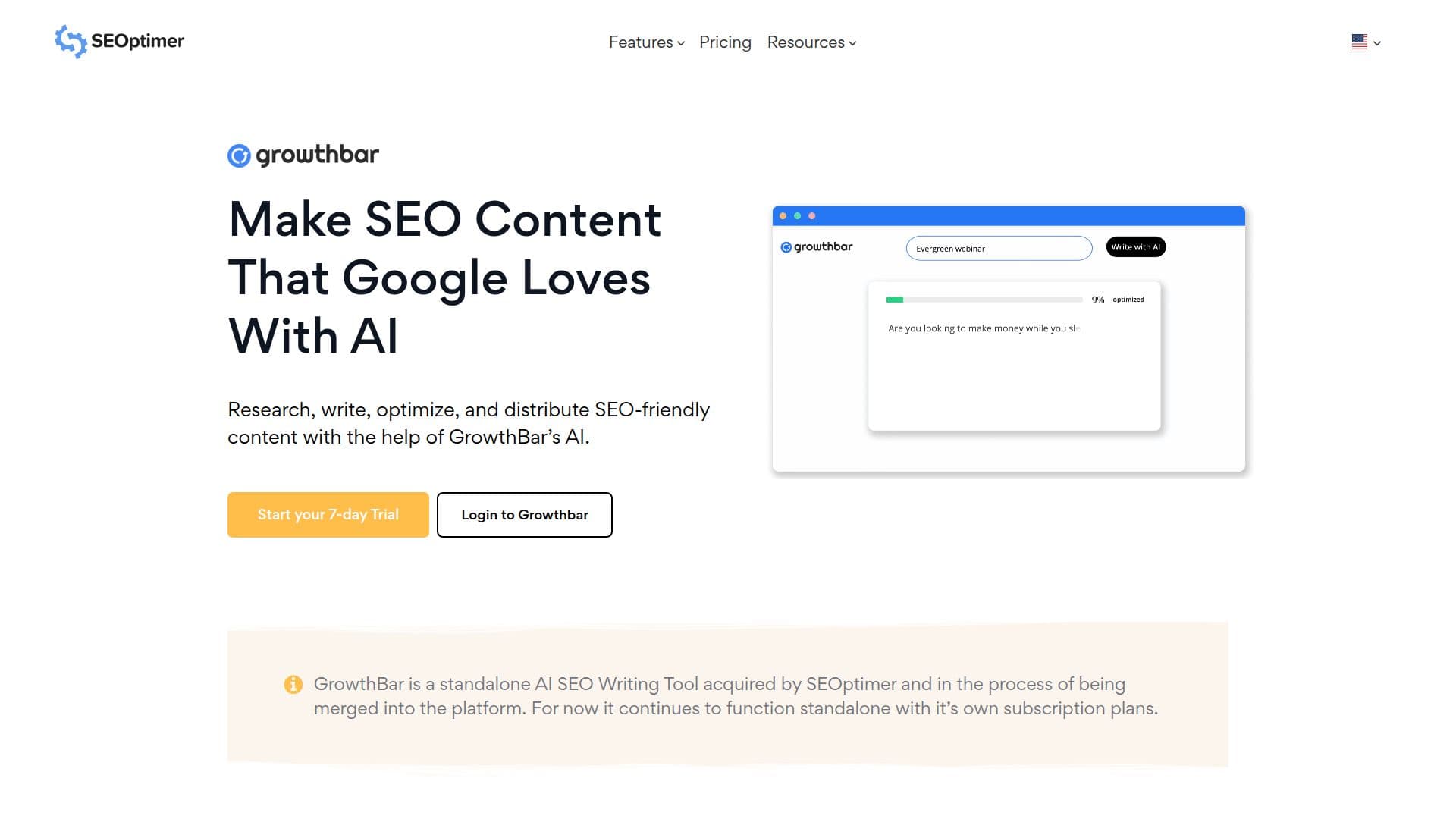 GrowthBar AI Writing Tool screenshot